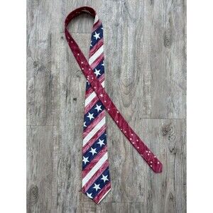 Vintage Rooster Collectibles Tie All Cotton American‎ Flag Made In The USA